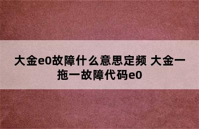 大金e0故障什么意思定频 大金一拖一故障代码e0